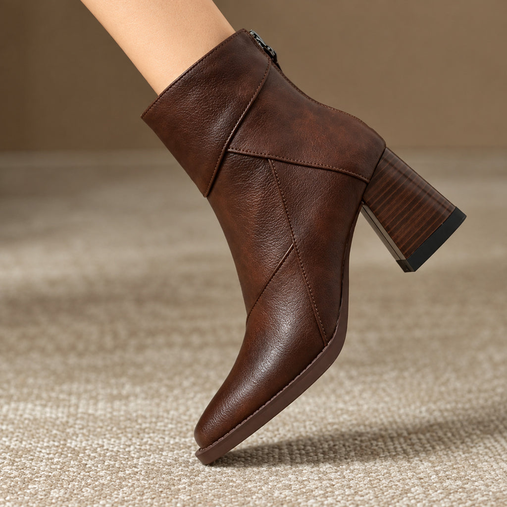 Ankle Boots with Chunky Heel Design and Folded Cuff - Image 7