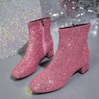Ankle Boots with Glitter Pointed Toe and Stiletto Heel - Image 10