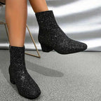 Ankle Boots with Glitter Pointed Toe and Stiletto Heel - Image 5