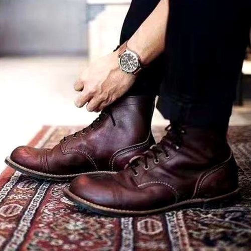 Ankle Boots with Insulated Leather Lace-Up and Lug Sole - Image 1