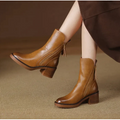 Ankle Boots with Leather Block Heel and Tassel Zip - Image 1