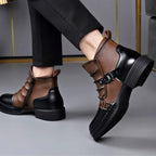 Ankle Boots with Leather Side Zip and Buckle Strap - Image 10