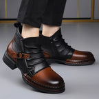 Ankle Boots with Leather Side Zip and Buckle Strap - Image 11