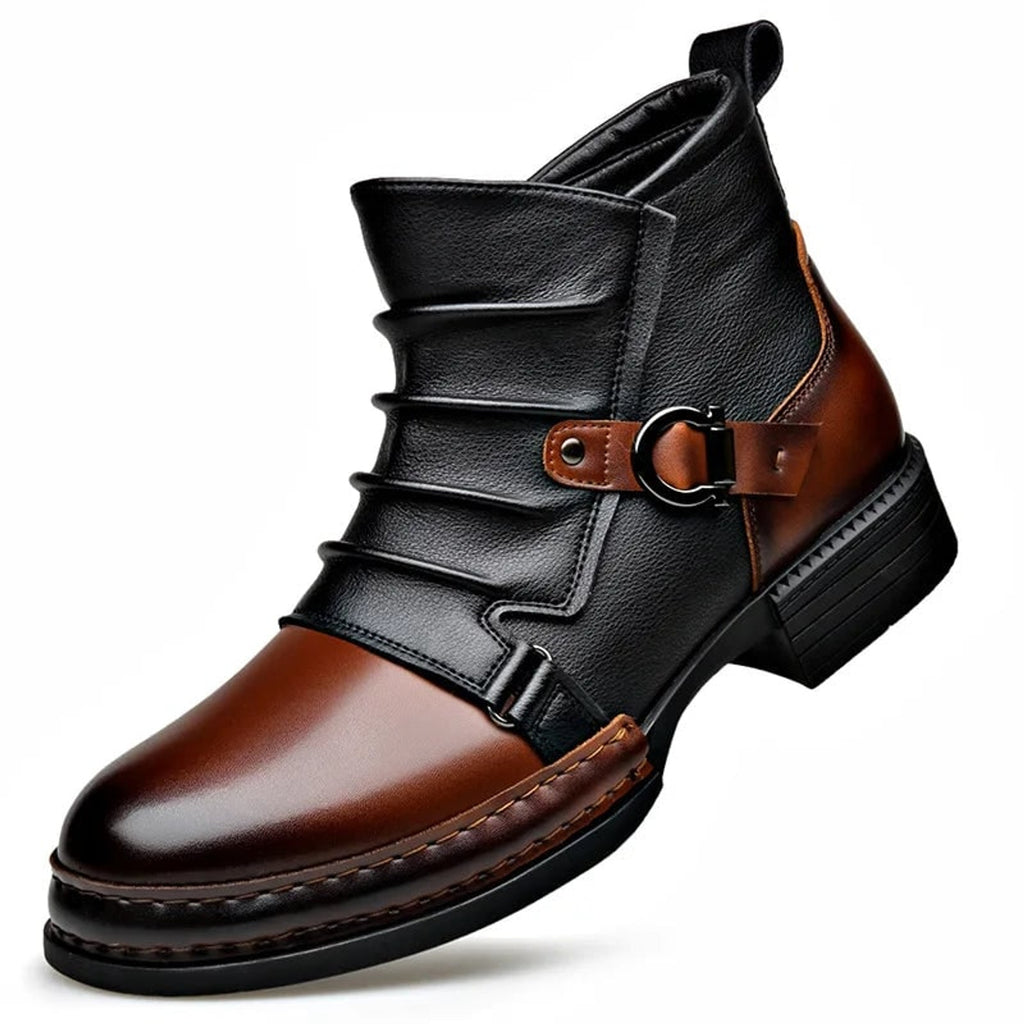 Ankle Boots with Leather Side Zip and Buckle Strap - Image 16