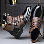 Ankle Boots with Leather Side Zip and Buckle Strap - Image 2
