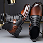 Ankle Boots with Leather Side Zip and Buckle Strap - Image 5