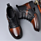 Ankle Boots with Leather Side Zip and Buckle Strap - Image 6