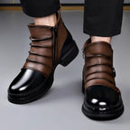 Ankle Boots with Leather Side Zip and Buckle Strap - Image 7