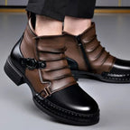 Ankle Boots with Leather Side Zip and Buckle Strap - Image 8