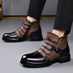Ankle Boots with Leather Side Zip and Buckle Strap - Image 9