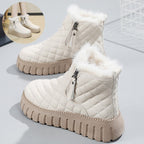 Ankle Boots with Plush Lined Quilted and Side Zipper - Image 2