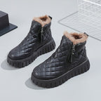 Ankle Boots with Plush Lined Quilted and Side Zipper - Image 3