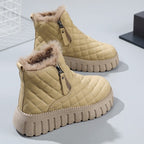 Ankle Boots with Plush Lined Quilted and Side Zipper - Image 5