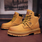 Ankle Boots with Rugged Lace-Up Style and Leather - Image 1