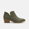 Ankle Boots with Suede Low Heel and Side Zipper - Image 1