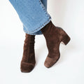 Ankle Boots with Suede Slouch Shaft and Block Heel - Image 1
