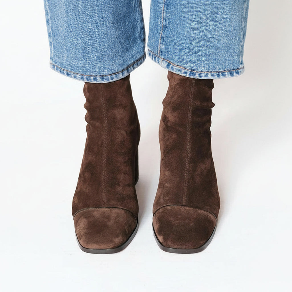 Ankle Boots with Suede Slouch Shaft and Block Heel - Image 2