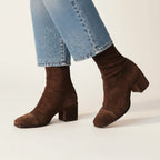 Ankle Boots with Suede Slouch Shaft and Block Heel - Image 3