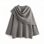 Asymmetric Collar Cardigan with Layering Relaxed Silhouette - angle