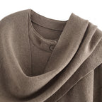 Asymmetric Collar Cardigan with Layering Relaxed Silhouette - detail