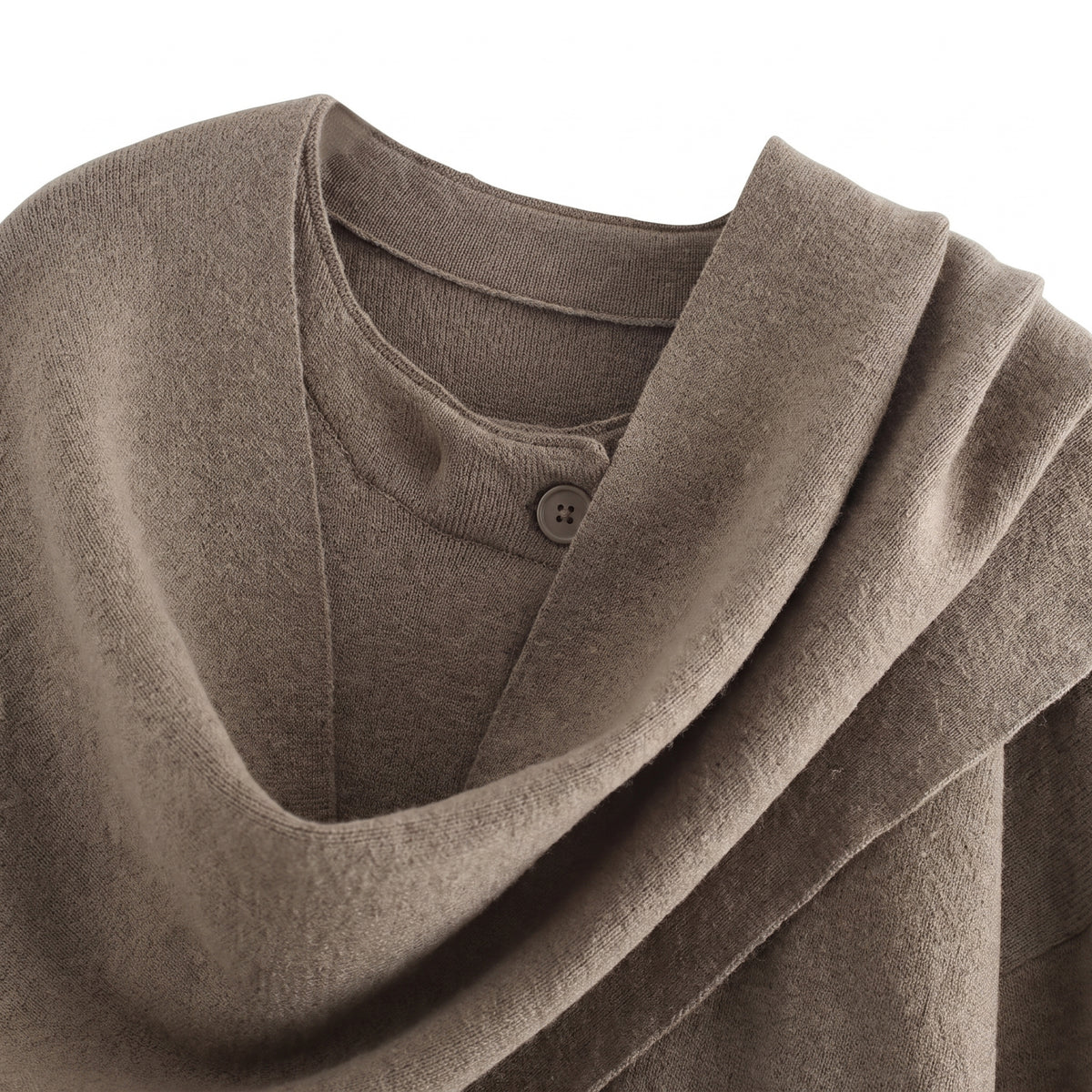 Asymmetric Collar Cardigan with Layering Relaxed Silhouette - detail