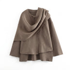 Asymmetric Collar Cardigan with Layering Relaxed Silhouette - studio