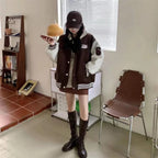 Baseball Bomber with Relaxed Varsity Jacket and Snap Closure - Image 3