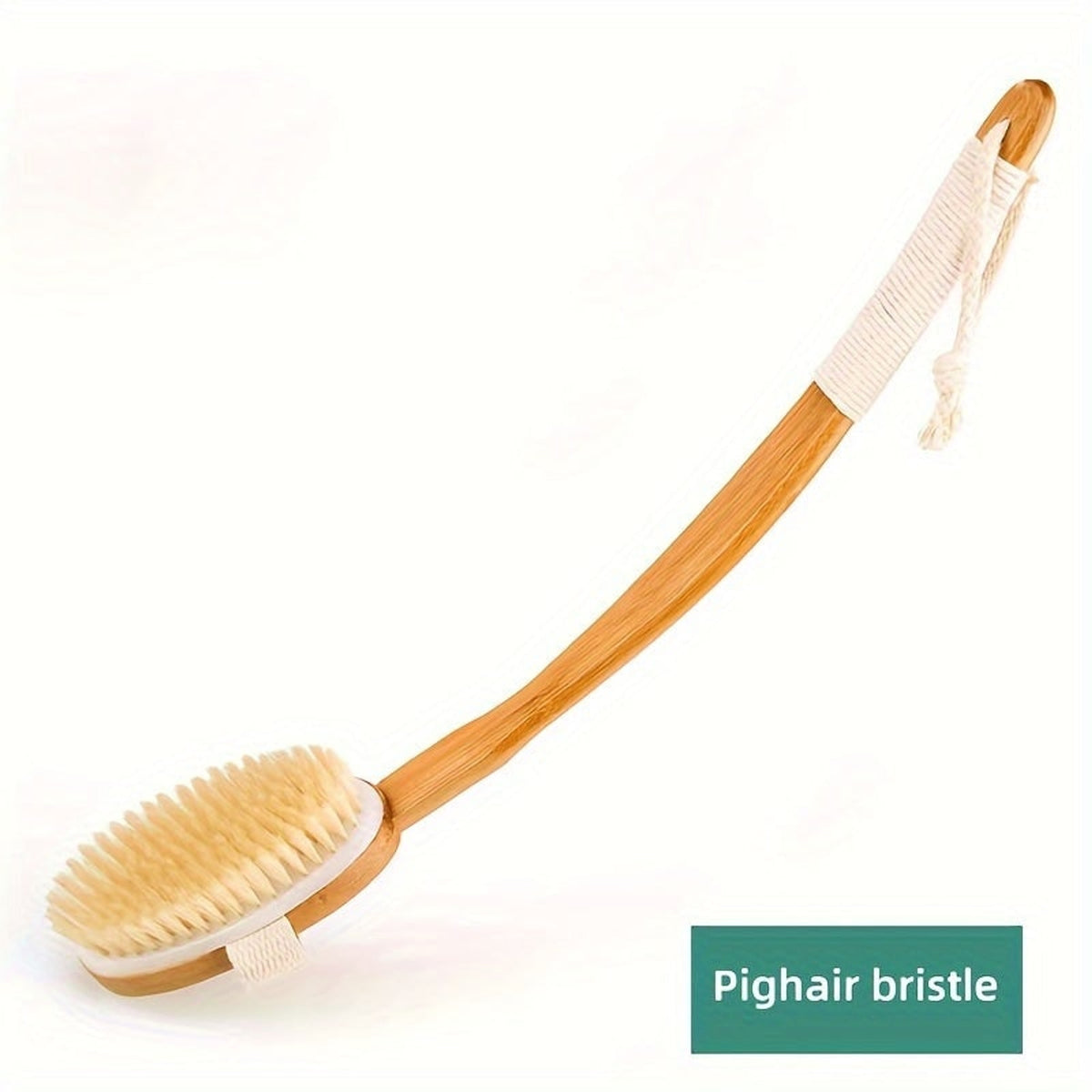 Bath Brush With Long Wooden Handle For Exfoliating Back And Body - Image 6