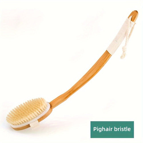 Bath Brush With Long Wooden Handle For Exfoliating Back And Body - Image 6