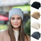 Beanies with Knit Slouchy Fit and Ribbed Cuff - Image 1