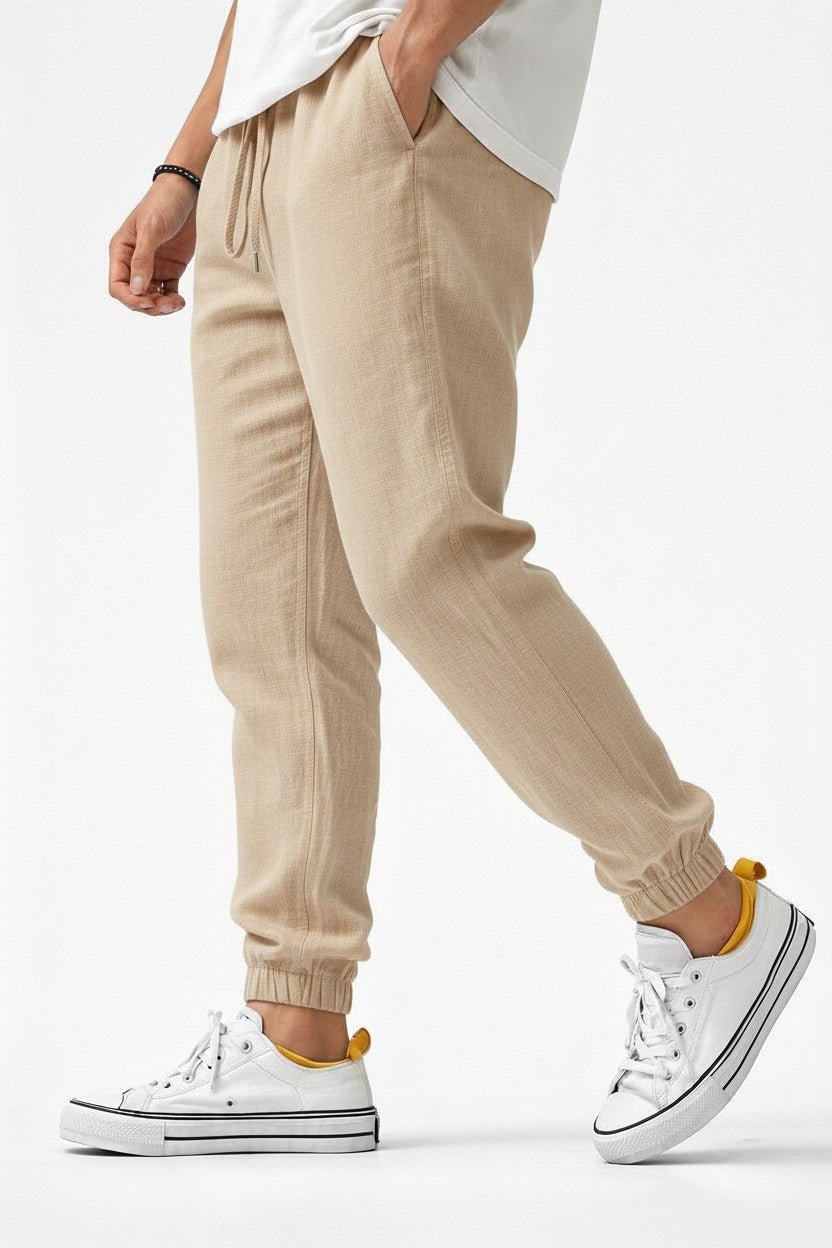 NOVA | Men's Breathable Linen Pants | Lightweight Summer Pants with Elastic Waist