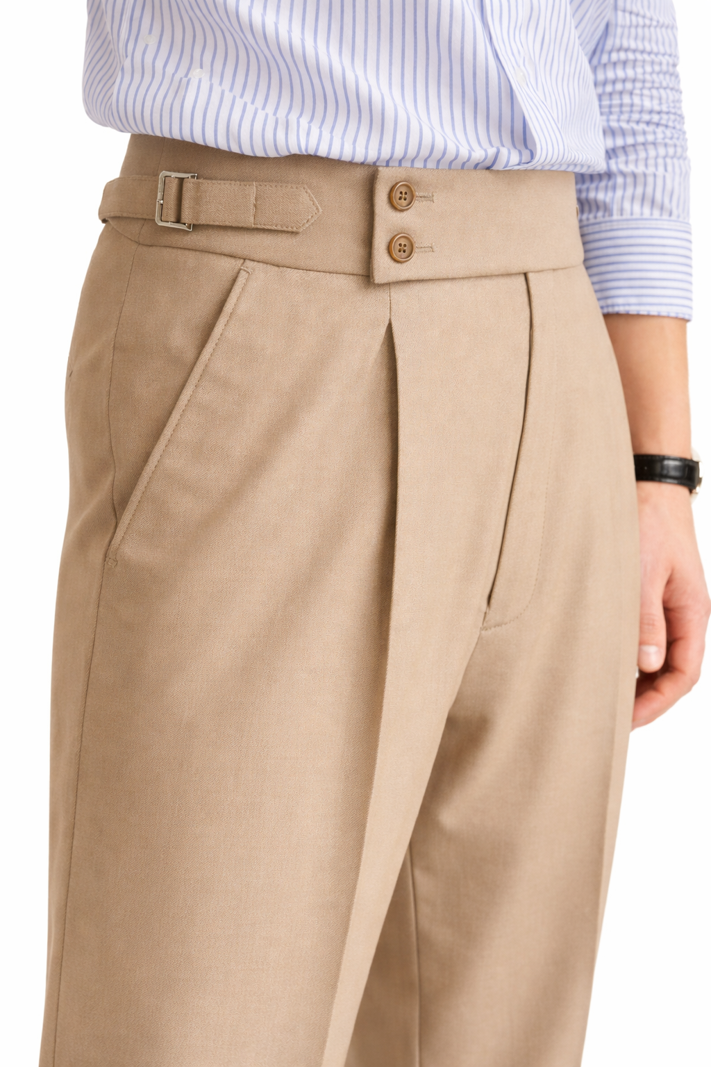 NOVA | Men’s High Waist Straight Leg Tailored Trousers – Smart Casual Draped Fit