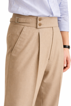 NOVA | Men’s High Waist Straight Leg Tailored Trousers – Smart Casual Draped Fit
