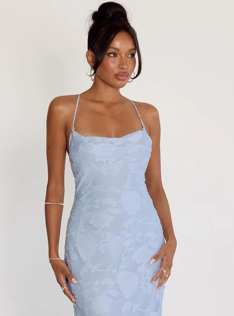 NOVA | Women's Floral Lace Maxi Wedding Guest Dress | Elegant Lace Occasion Dress