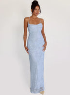 NOVA | Women's Floral Lace Maxi Wedding Guest Dress | Elegant Lace Occasion Dress