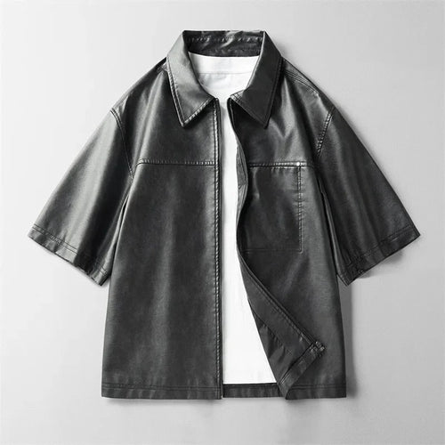 Bomber Shirt with Streamlined Short Sleeve Jacket and Zip-Up - Image 3