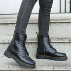 Boots with Lace-Up Side Zip and Combat Sole - Image 2