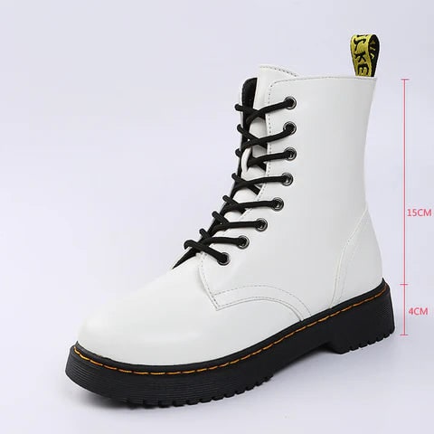 Boots with Lace-Up Side Zip and Combat Sole - Image 5