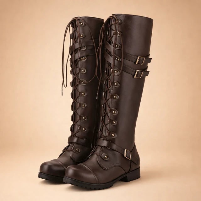 Boots with Secure Over-The-Knee Fit and Lace-Up Front - Image 2
