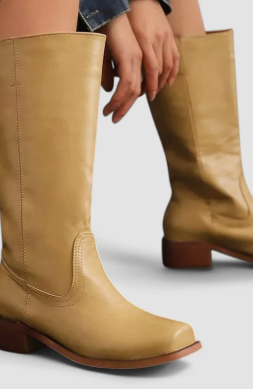 Boots with Secure Pull-On Style and Stacked Heel - Image 1