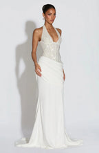 NOVA | Halter Neck Wedding Guest Maxi Dress
