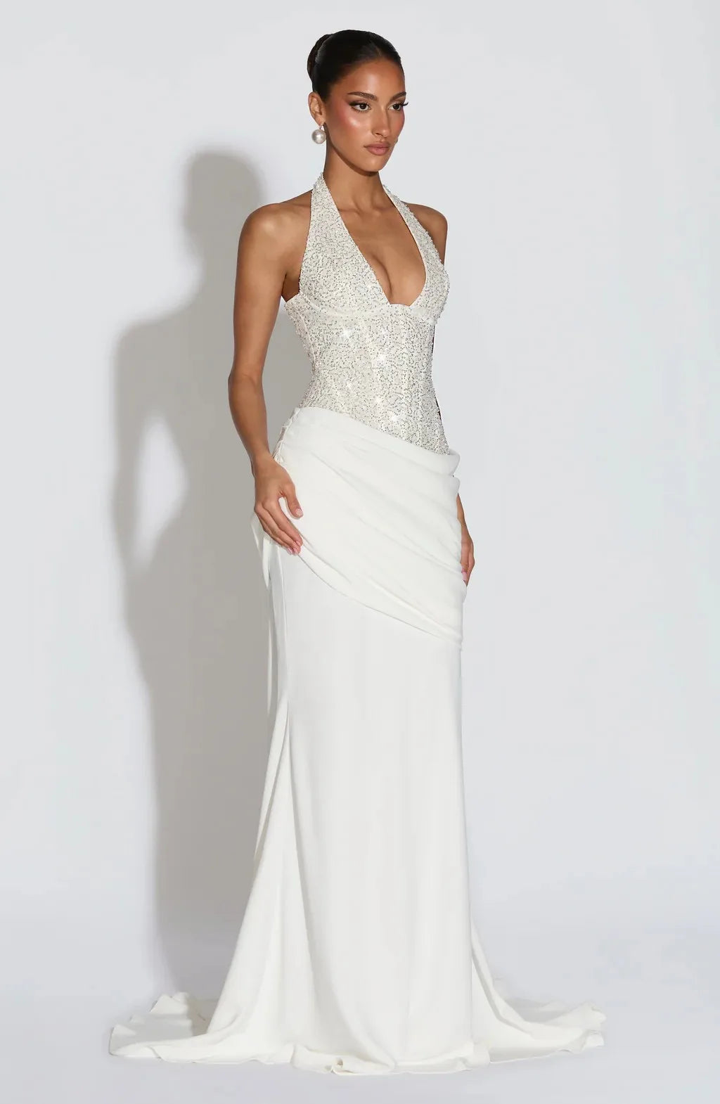 NOVA | Halter Neck Wedding Guest Maxi Dress