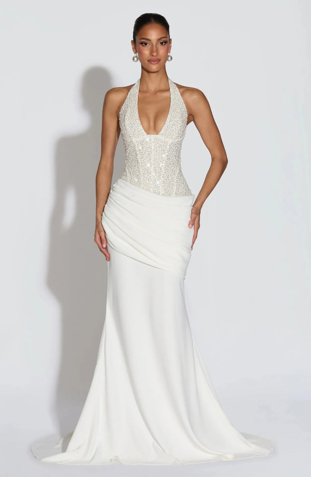 NOVA | Halter Neck Wedding Guest Maxi Dress