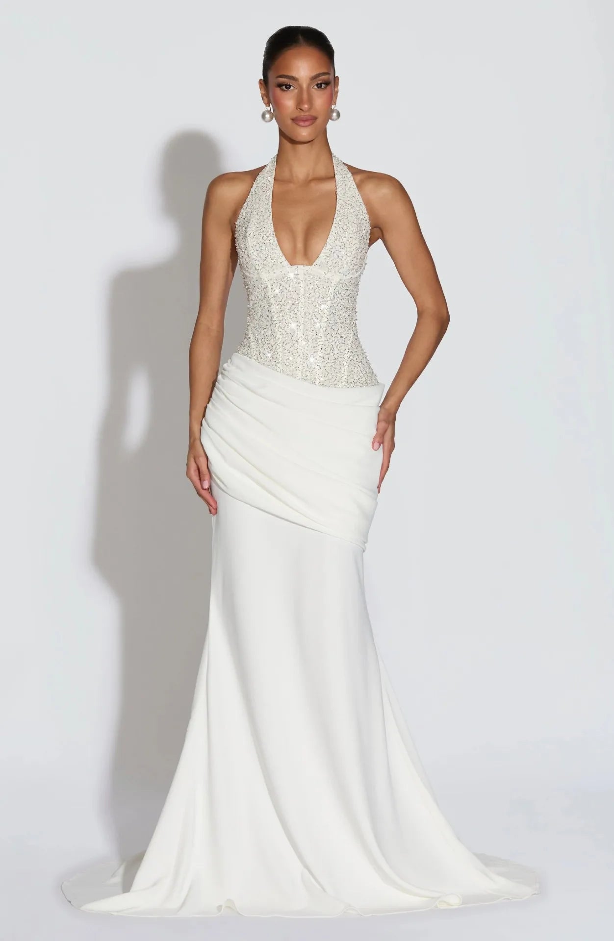 NOVA | Halter Neck Wedding Guest Maxi Dress