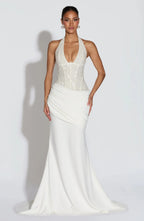 NOVA | Halter Neck Wedding Guest Maxi Dress