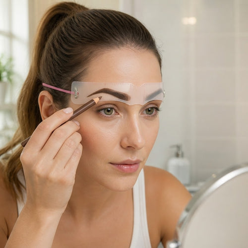 Adjustable Brow Stencil With 12 Shape Templates For Hands-Free Symmetrical Brows - Image 1