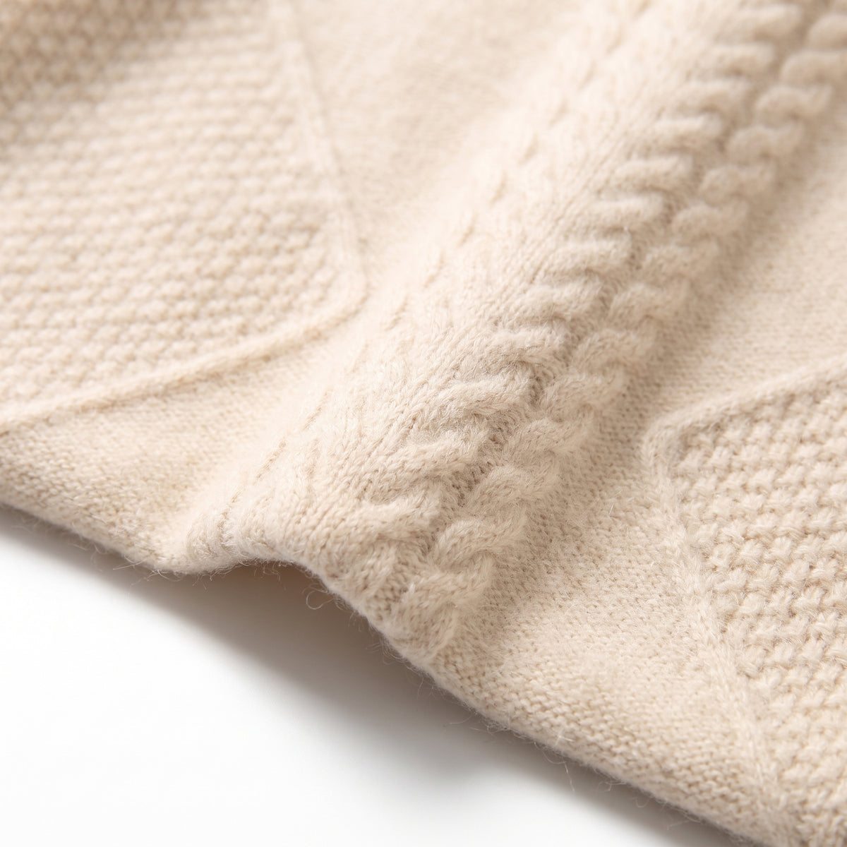 Cable Knit Turtleneck Sweater with Sculpting Fitted Silhouette and Cable-Knit Pattern - detail