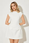 NOVA | Women’s Mini Dress – Short Sleeve A-Line Structured Dress