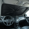 Nano Titanium Silver Coated Car Windshield Sun Shade With 360° Bendable Handle - Image 1
