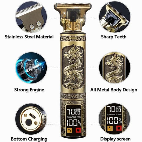 Carbon Steel T-Blade Hair Clipper With 180-Minute Runtime And Digital Battery - Image 9